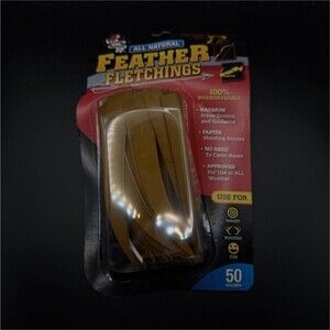 Gateway Natural Feather Arrow Fletchings Left Wing 5in Brown Shield 50ct
